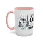 Dubai Coffee Mug | UAE Souvenir Travel Gift | Accent Color Ceramic 11oz 15oz