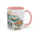 Dead Sea Mug, Jordan Travel Souvenir, Bucket List Gift, Accent Ceramic Coffee Mug 11oz 15oz