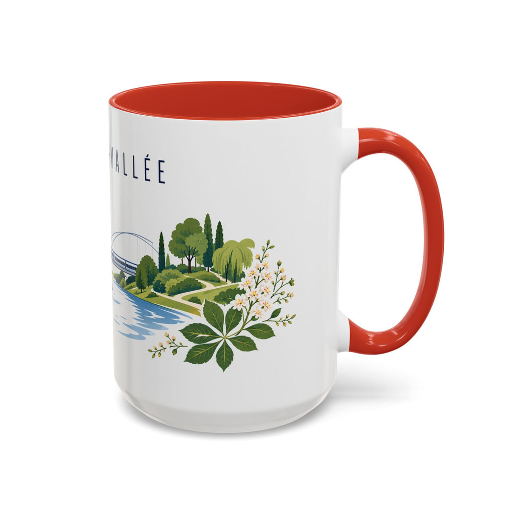 Marne-La-Vallée Coffee Mug | France Travel Souvenir | Porcelain Decal City Gift | 11oz 15oz Accent Mug