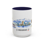 Anchorage Illustrated Travel Mug | City Souvenir Accent Coffee Mug | 11oz 15oz Ceramic Cup