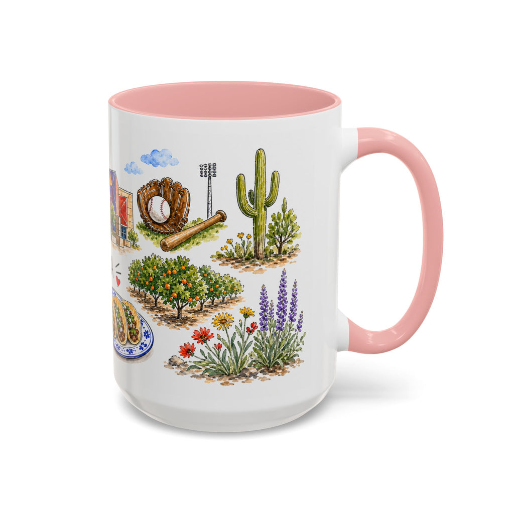 Mesa Illustrated Travel Mug | City Souvenir Accent Coffee Mug | 11oz 15oz Ceramic Cup