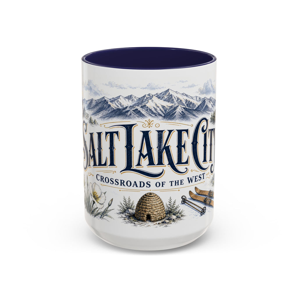 Salt Lake City Coffee Mug | United States Travel Souvenir | Vintage Illustrated City Gift | 11 oz 15 oz Accent Mug