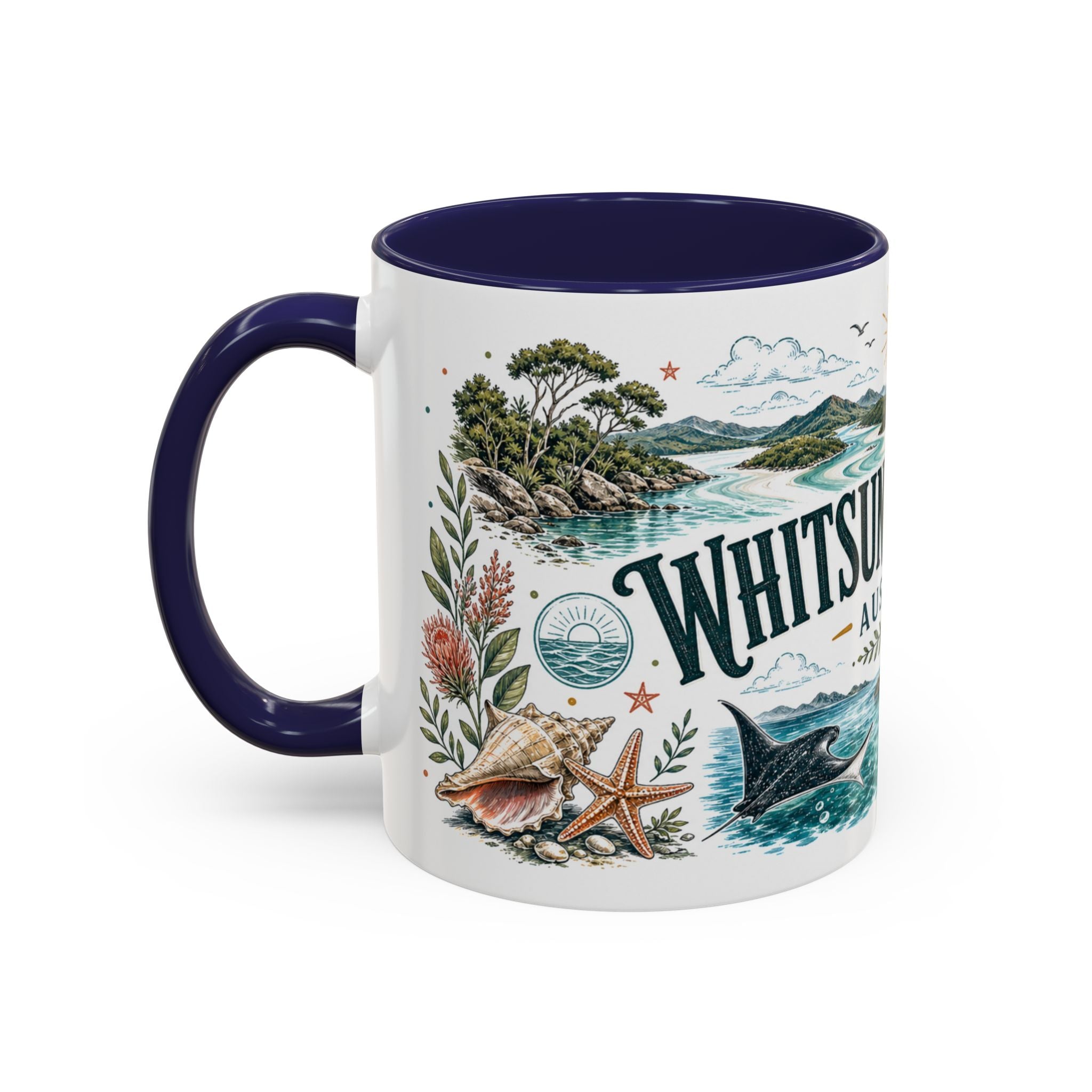 Whitsunday Islands Mug, Australia Travel Souvenir, Bucket List Gift, Accent Ceramic Coffee Mug 11oz 15oz