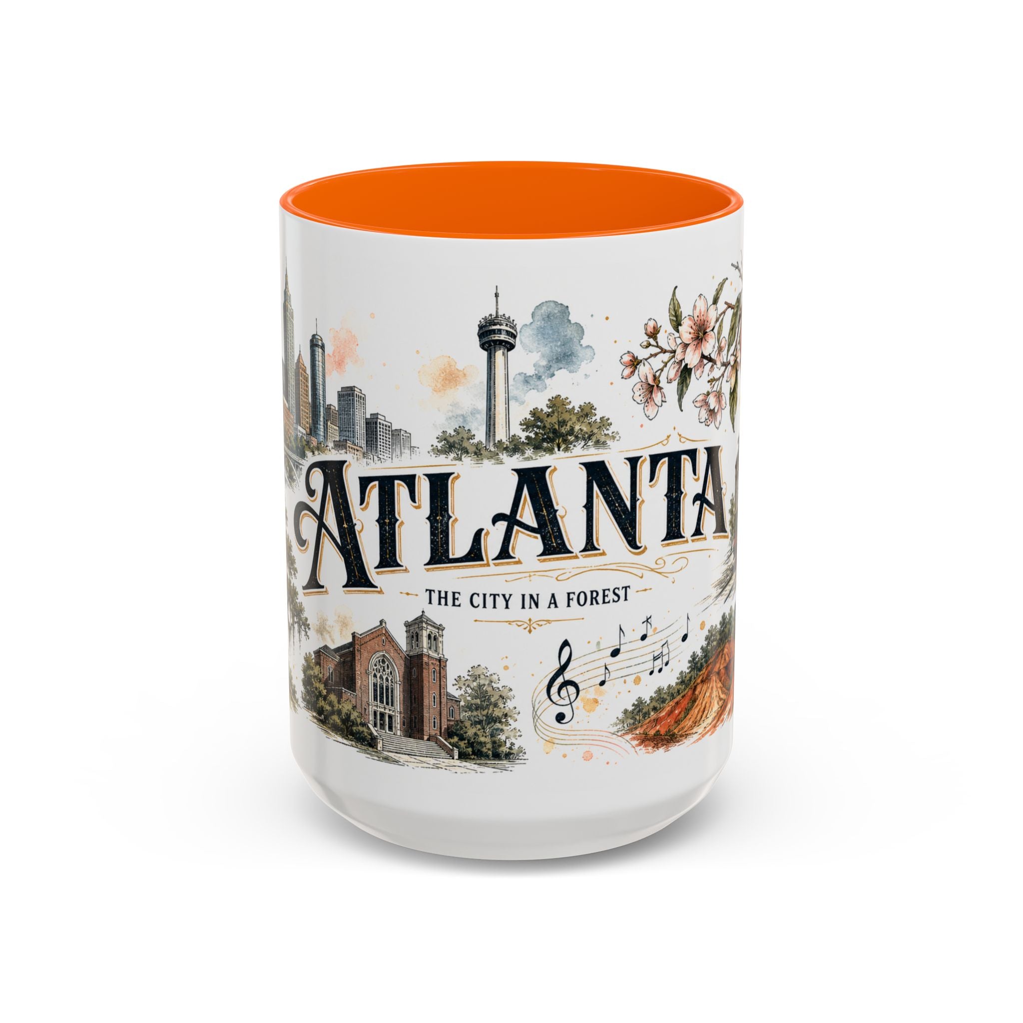 Atlanta Coffee Mug | United States Travel Souvenir | Vintage Illustrated City Gift | 11 oz 15 oz Accent Mug