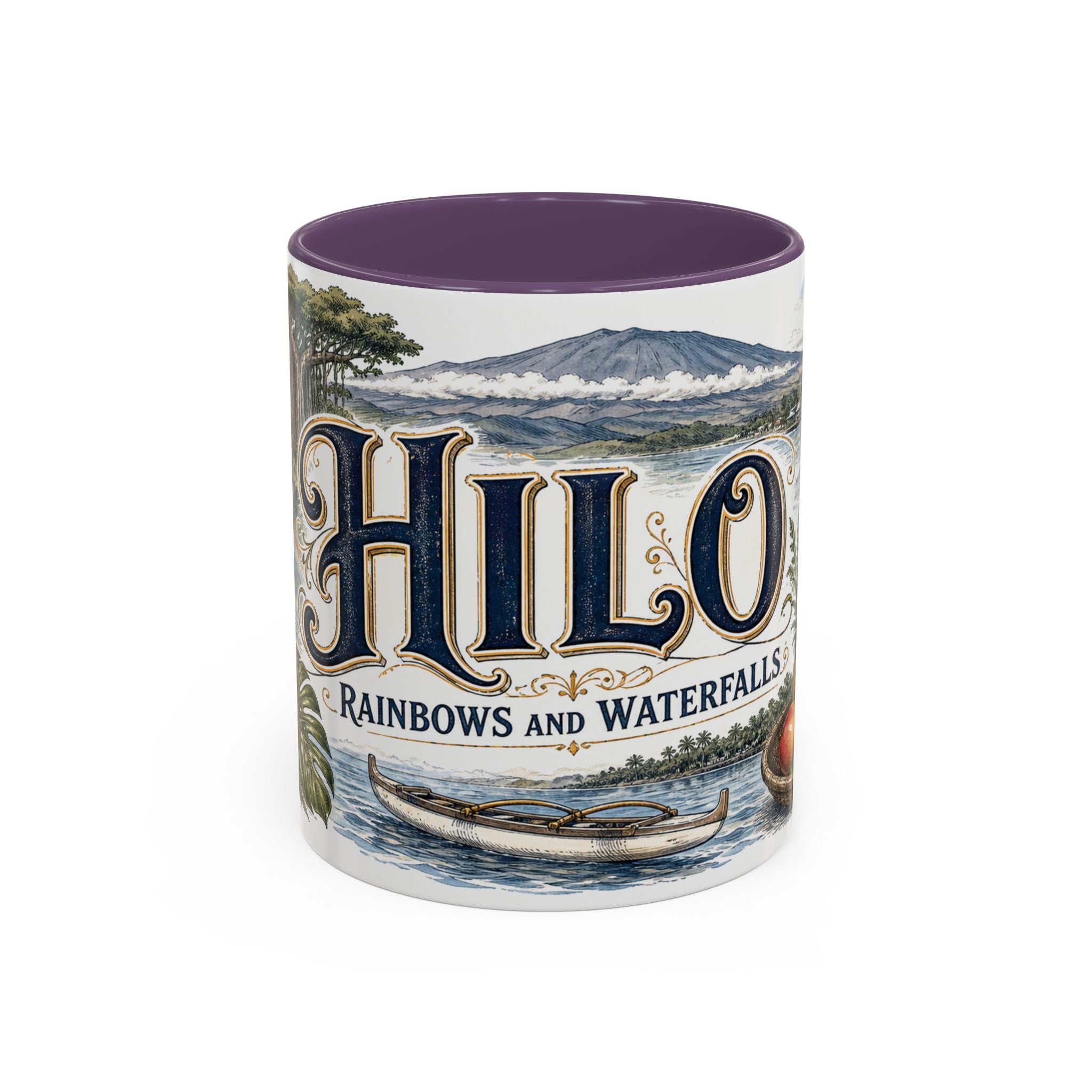 Hilo Coffee Mug | United States Travel Souvenir | Vintage Illustrated City Gift | 11 oz 15 oz Accent Mug