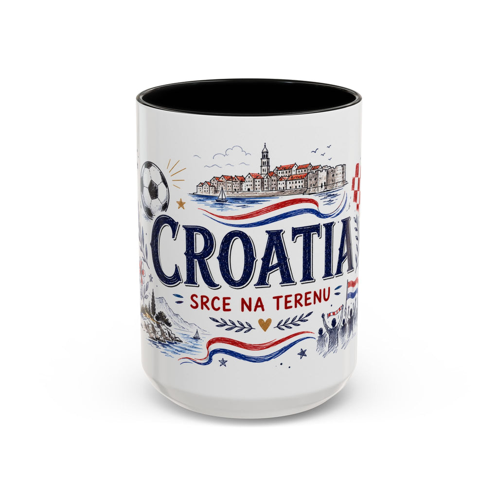 Croatia Soccer Coffee Mug | World Cup Fan Gift | Accent Color Ceramic 11oz 15oz Match Day Cup