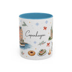 Copenhagen Christmas Mug | Watercolor Travel Souvenir | Holiday Gift | Accent Ceramic Coffee Cup 11oz 15oz