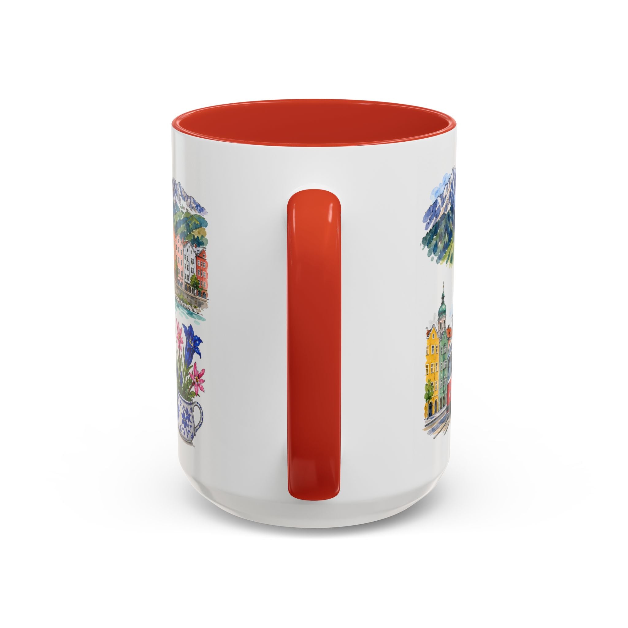 Innsbruck Illustrated Travel Mug | City Souvenir Accent Coffee Mug | 11oz 15oz Ceramic Cup
