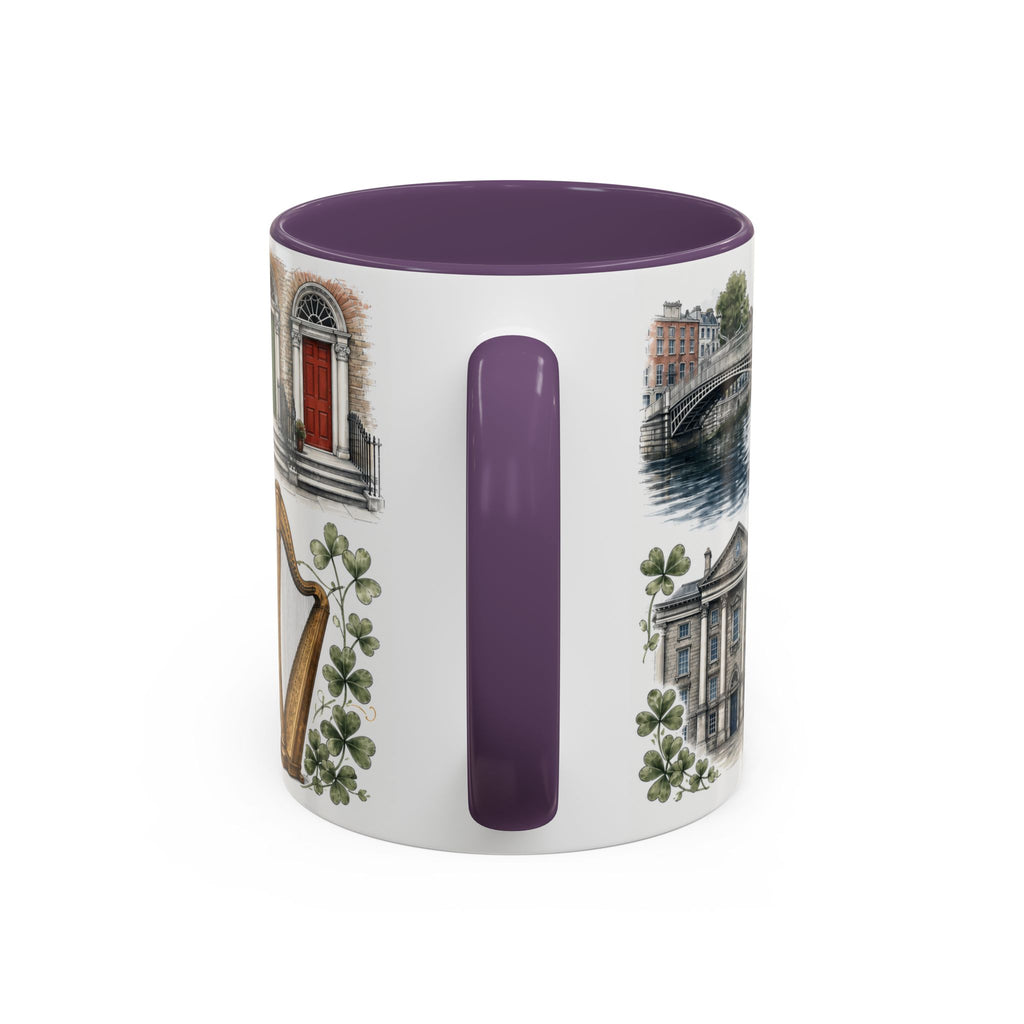 Dublin Coffee Mug | Ireland Travel Souvenir | Vintage Illustrated City Gift | 11 oz 15 oz Accent Mug