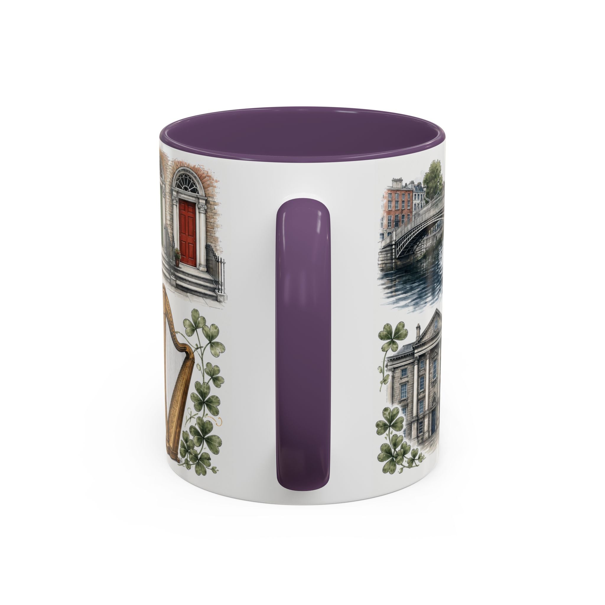 Dublin Coffee Mug | Ireland Travel Souvenir | Vintage Illustrated City Gift | 11 oz 15 oz Accent Mug