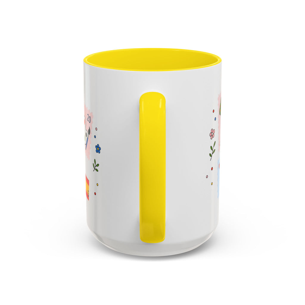 Madrid Coffee Mug | Postage Stamp Collage Mug | Travel Souvenir Accent Cup 11oz 15oz