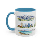Salt Lake City Illustrated Travel Mug | City Souvenir Accent Coffee Mug | 11oz 15oz Ceramic Cup