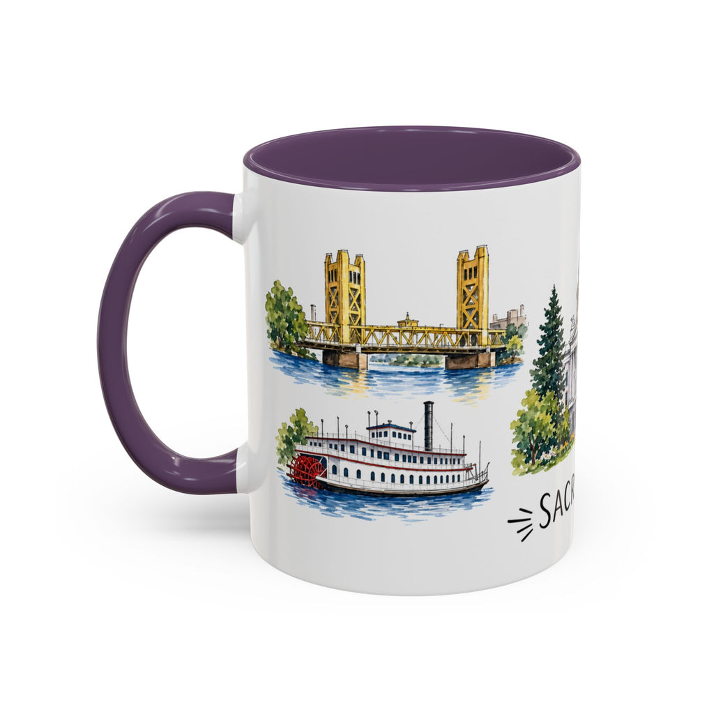 Sacramento Illustrated Travel Mug | City Souvenir Accent Coffee Mug | 11oz 15oz Ceramic Cup