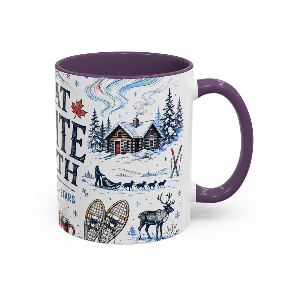 Great White North Coffee Mug | Canadian Pride Gift | Accent Color Ceramic 11oz 15oz
