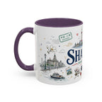Shanghai Coffee Mug | China Souvenir Travel Gift | Accent Color Ceramic 11oz 15oz