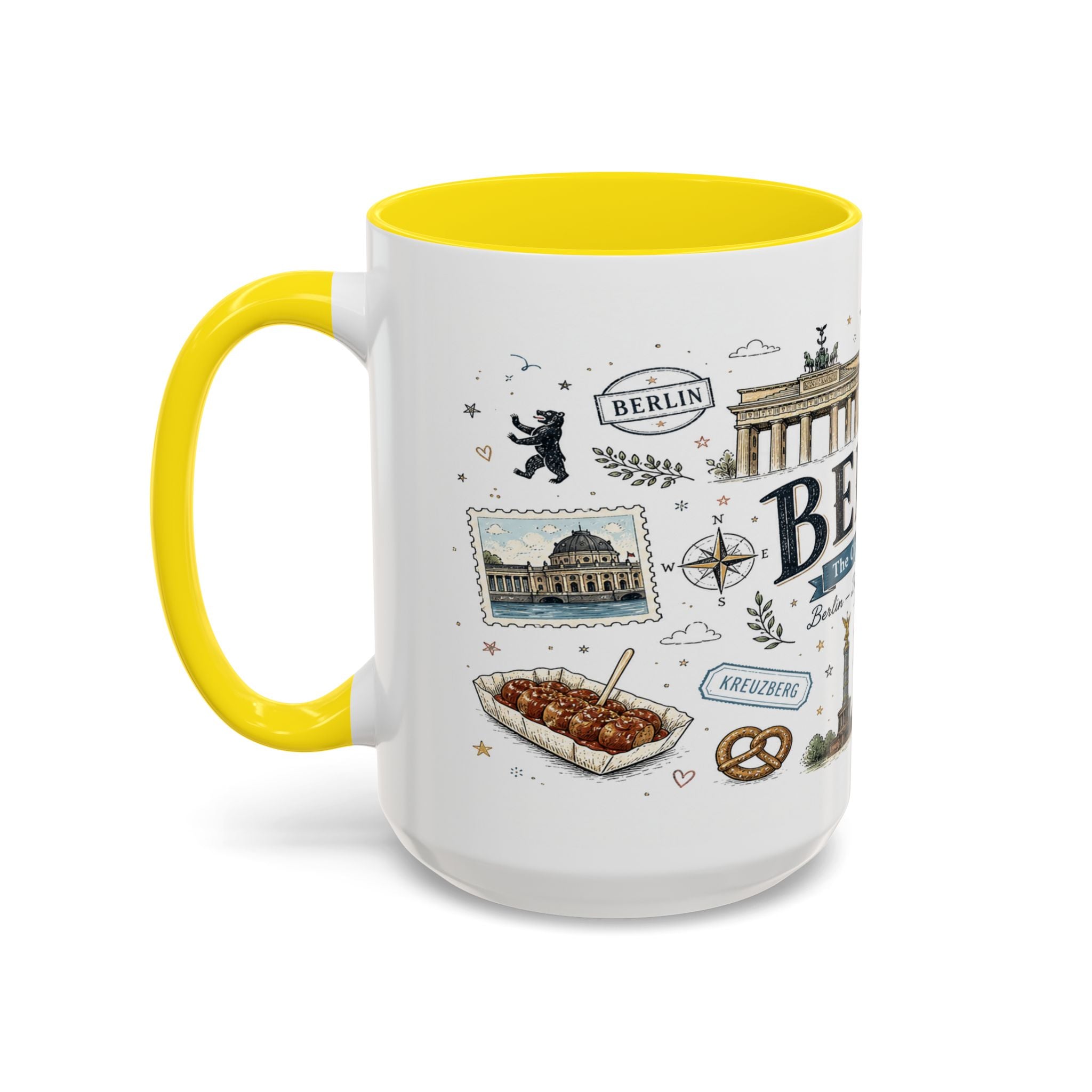 Berlin Coffee Mug | Germany Souvenir Travel Gift | Accent Color Ceramic 11oz 15oz