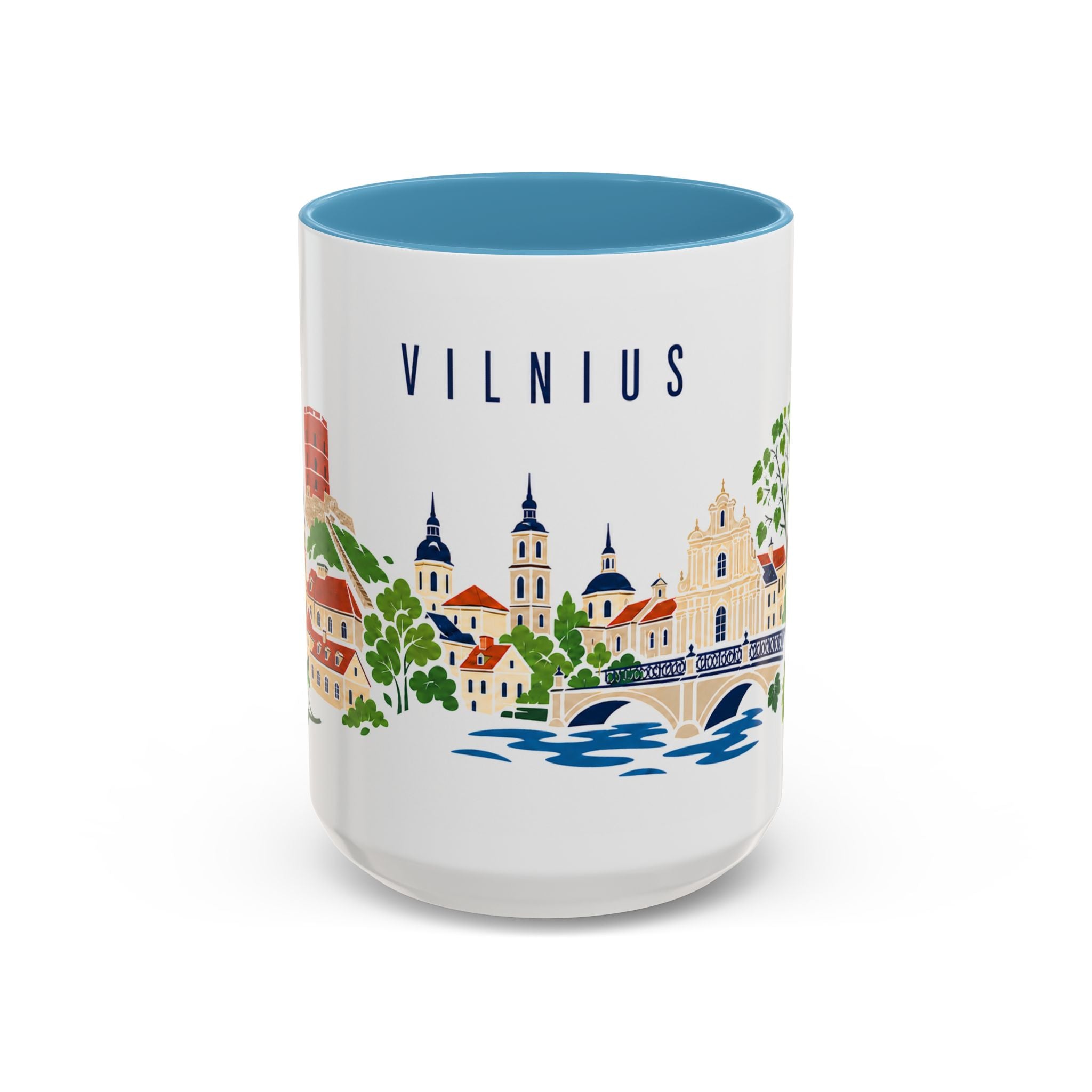 Vilnius Coffee Mug | Lithuania Travel Souvenir | Porcelain Decal City Gift | 11oz 15oz Accent Mug