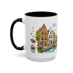 Bruges Illustrated Travel Mug | Belgium Souvenir Accent Coffee Mug | 11oz 15oz Ceramic Cup