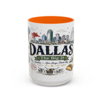 Dallas Coffee Mug | Texas Souvenir City Gift | Accent Color Ceramic 11oz 15oz
