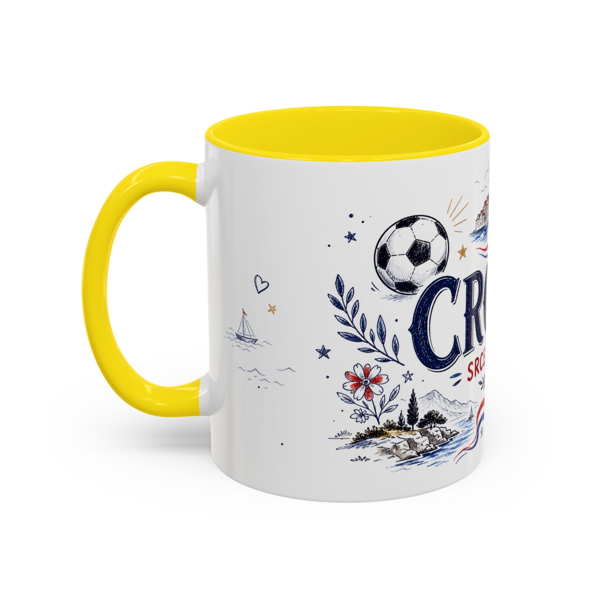 Croatia Soccer Coffee Mug | World Cup Fan Gift | Accent Color Ceramic 11oz 15oz Match Day Cup