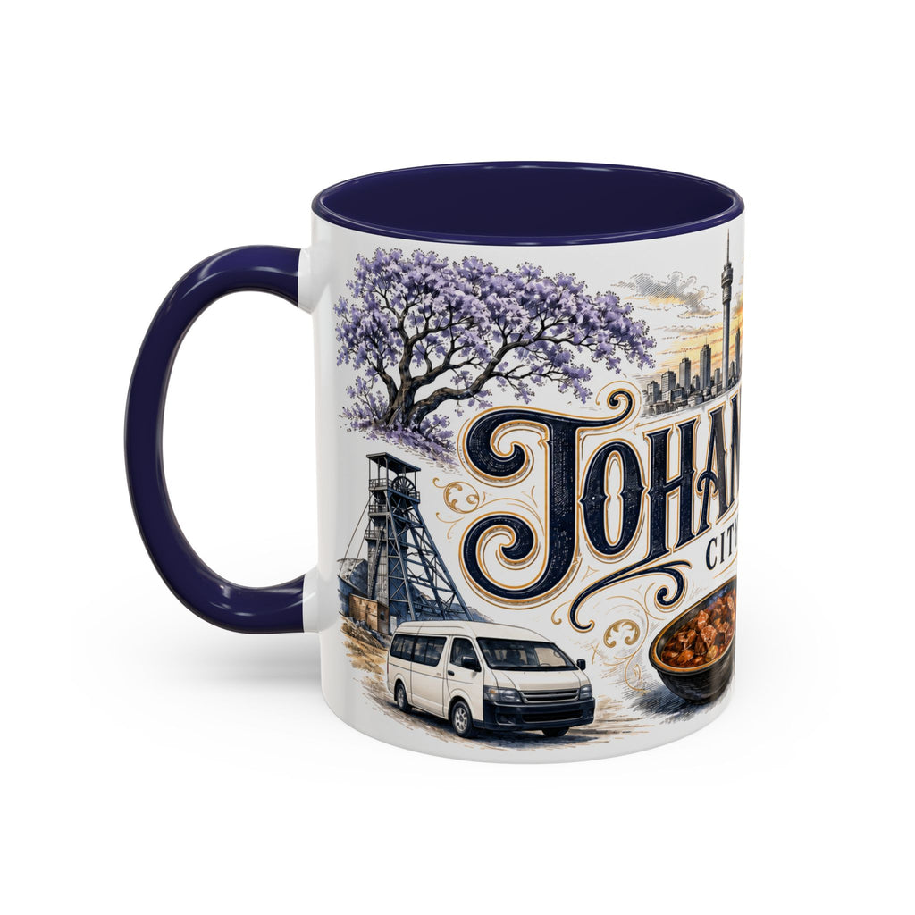 Johannesburg Coffee Mug | South Africa Travel Souvenir | Vintage Illustrated City Gift | 11 oz 15 oz Accent Mug