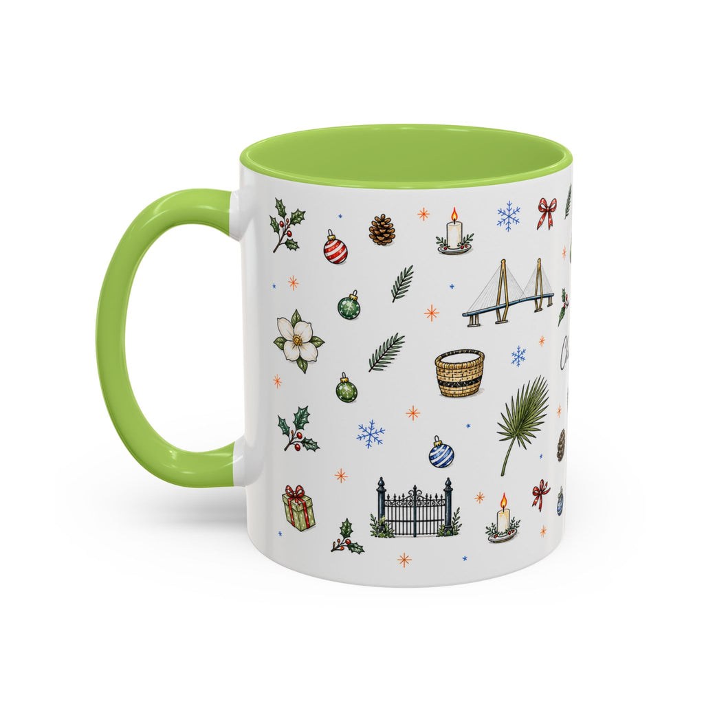Charleston Christmas Mug | Watercolor City Souvenir, Holiday Travel Gift (11oz/15oz)