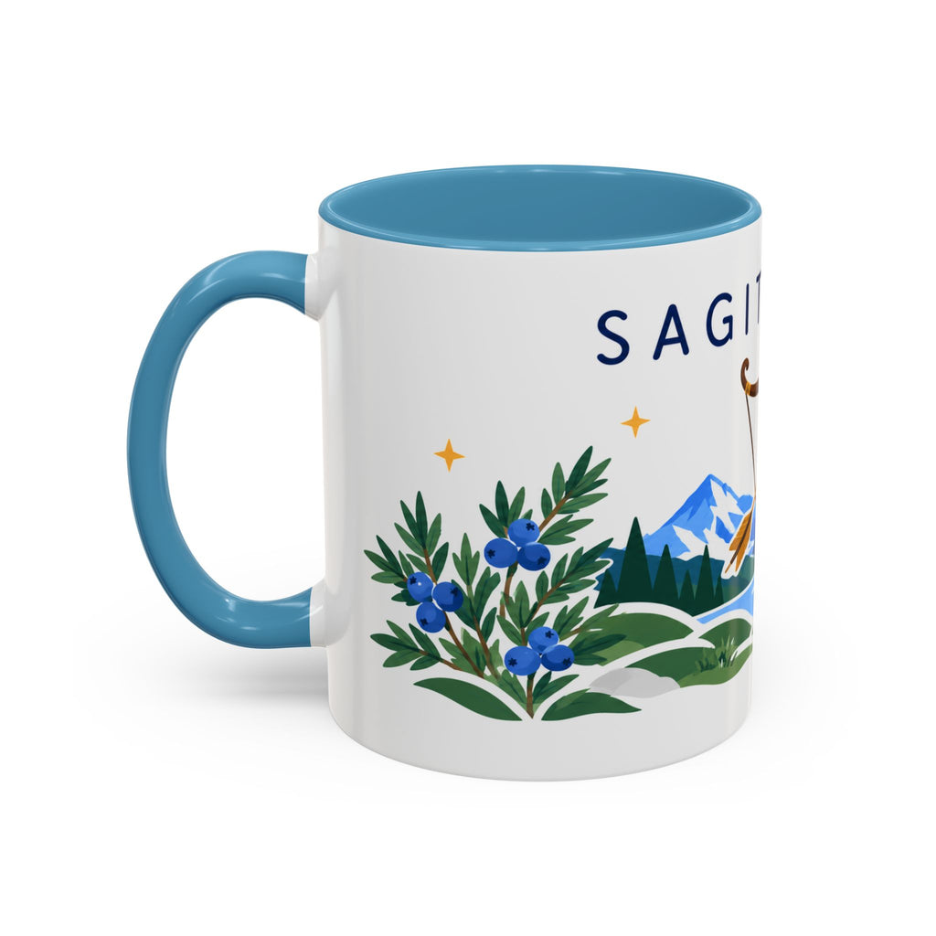 Sagittarius Zodiac Coffee Mug | Bow and Arrow Design | Astrology Birthday Gift | 11 oz 15 oz Ceramic Accent Mug