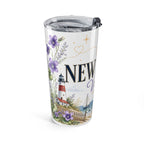 New Jersey State Flower 20oz Tumbler | Violet Botanical State Flower Gift | Insulated Stainless Steel Travel Cup