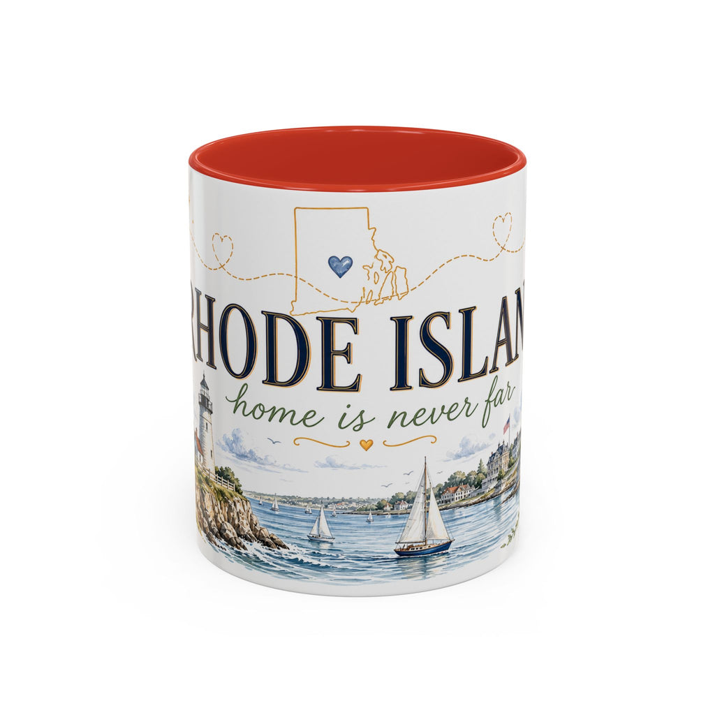 Rhode Island State Map Mug | Botanical Seaside Accent Cup (11oz or 15oz)