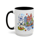 Amsterdam Travel Mug | European City Souvenir Accent Coffee Mug | 11oz 15oz Ceramic Cup