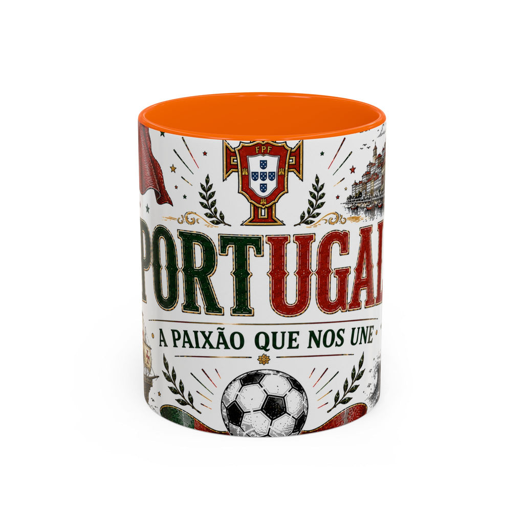 Portugal Soccer Coffee Mug | World Cup Fan Gift | Accent Color Ceramic 11oz 15oz Match Day Cup