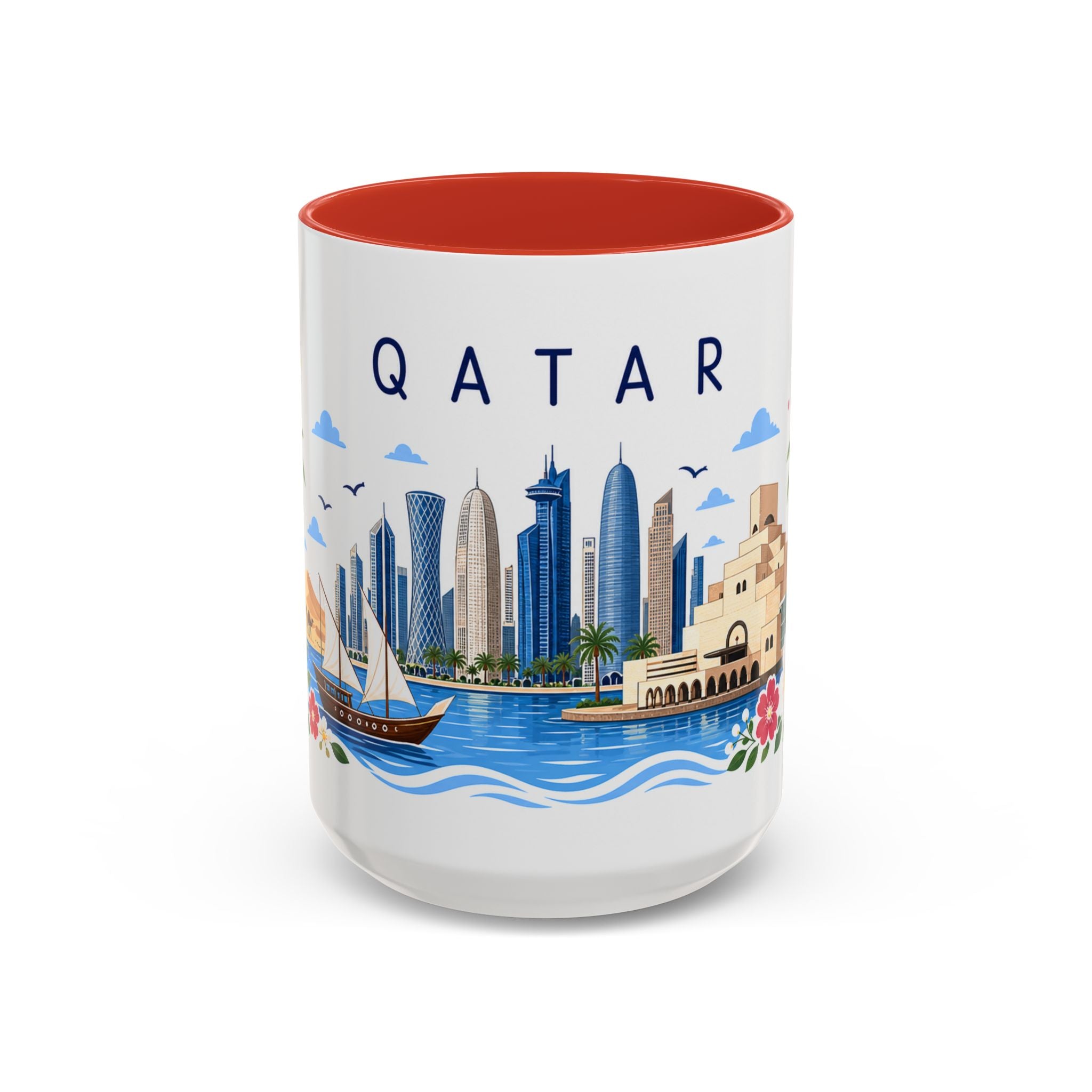 Qatar Coffee Mug | Travel Souvenir Accent Mug | Place Gift Ceramic Cup 11oz 15oz