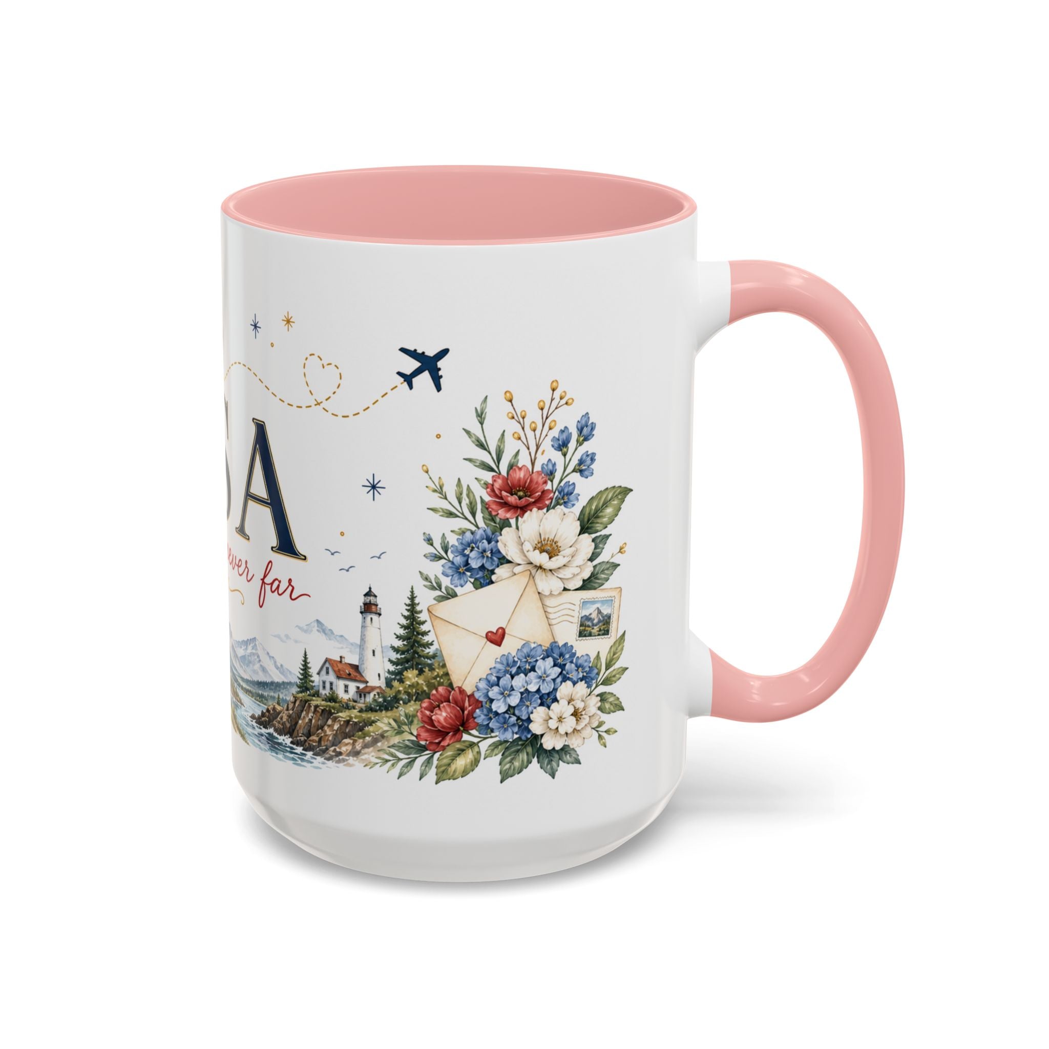 USA Home Country Mug | Moving Away Gift | Long Distance Friendship | 11 oz 15 oz Accent Mug