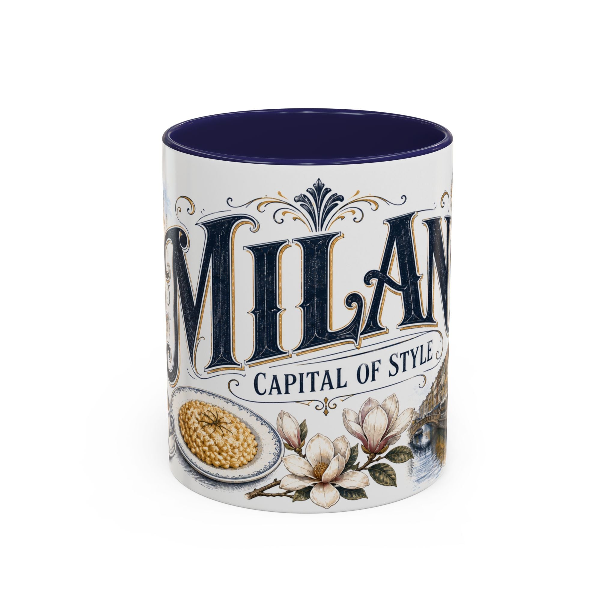 Milan Coffee Mug | Italy Travel Souvenir | Vintage Illustrated City Gift | 11 oz 15 oz Accent Mug