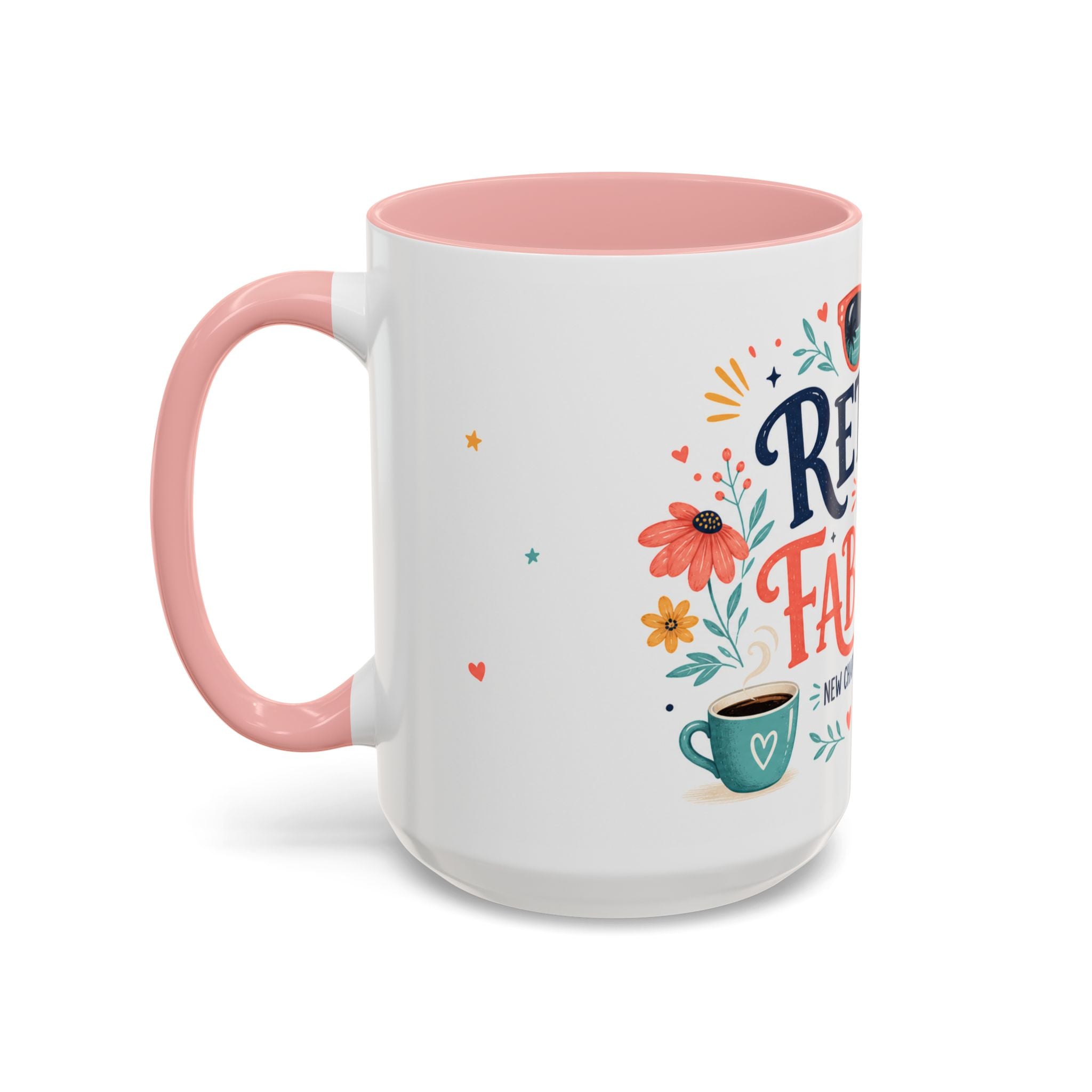 Retired And Fabulous Coffee Mug | Retirement Gift For Women Men | Accent Color Ceramic 11oz 15oz