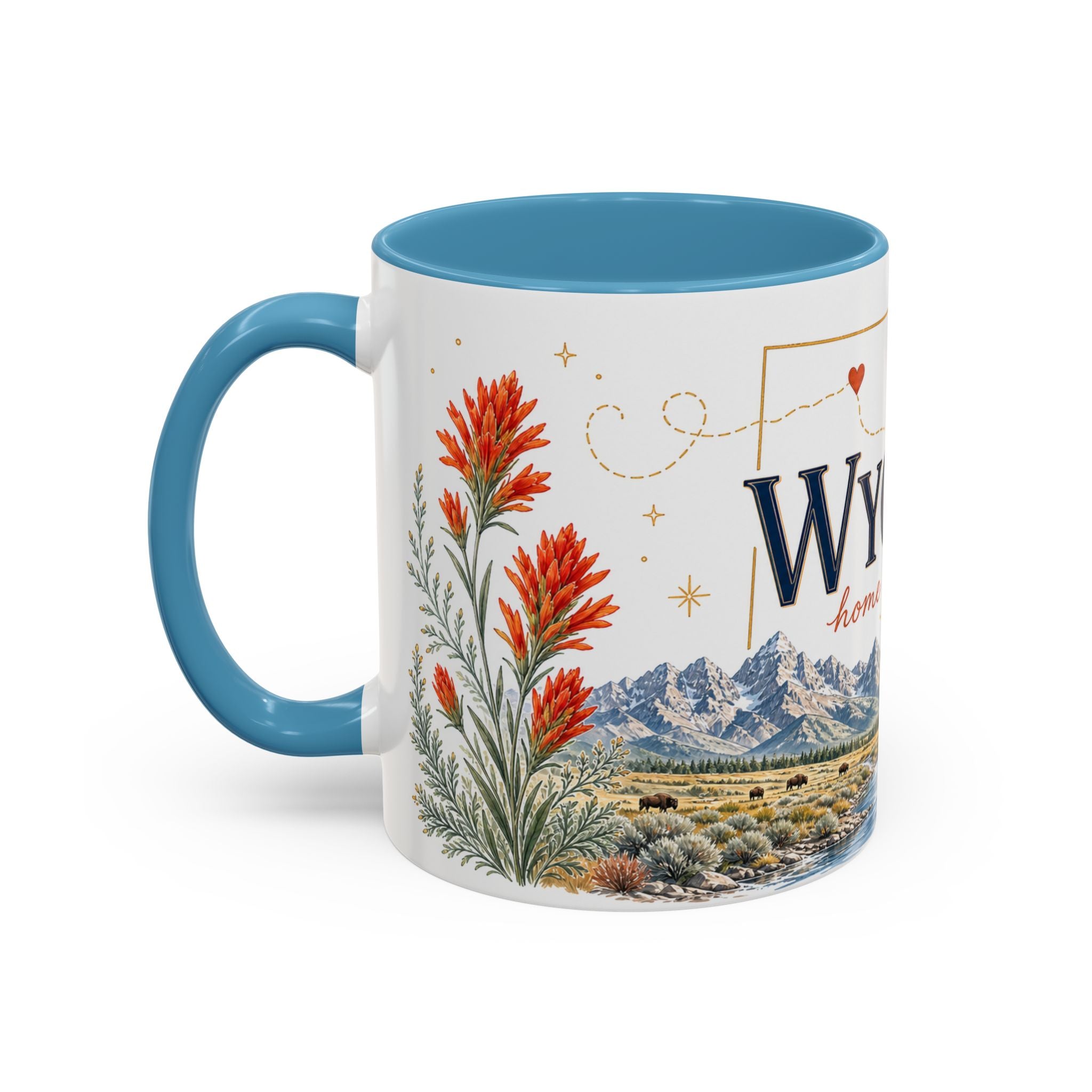 Wyoming Home State Mug | Moving Away Gift | Long Distance Friendship Coffee Cup | 11oz 15oz Accent Mug