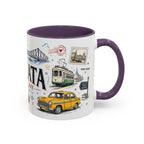 Kolkata Coffee Mug | India Souvenir Travel Gift | Accent Color Ceramic 11oz 15oz