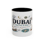 Dubai Coffee Mug | UAE Souvenir Travel Gift | Accent Color Ceramic 11oz 15oz