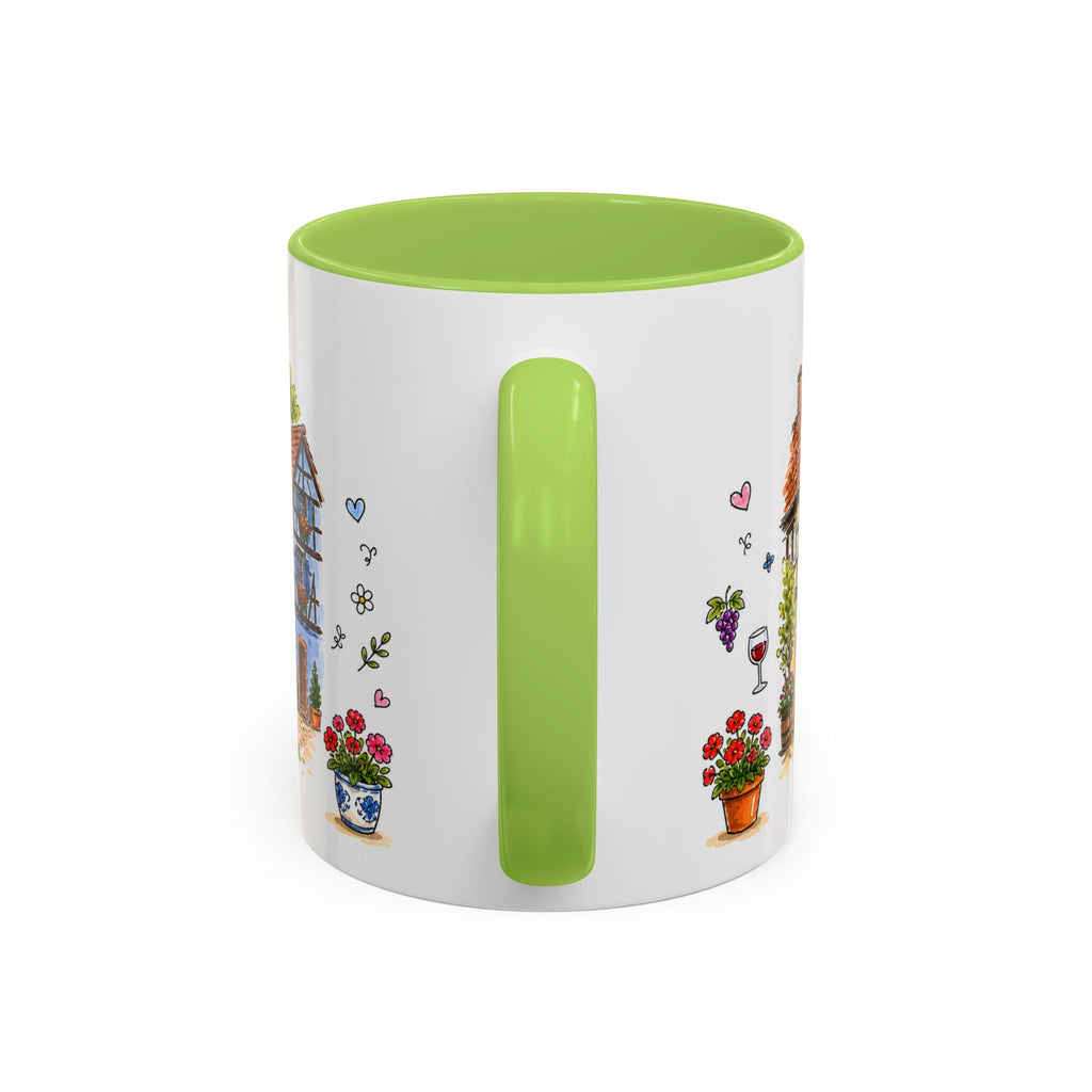 Kaysersberg Illustrated Travel Mug | France Souvenir Accent Coffee Mug | 11oz 15oz Ceramic Cup
