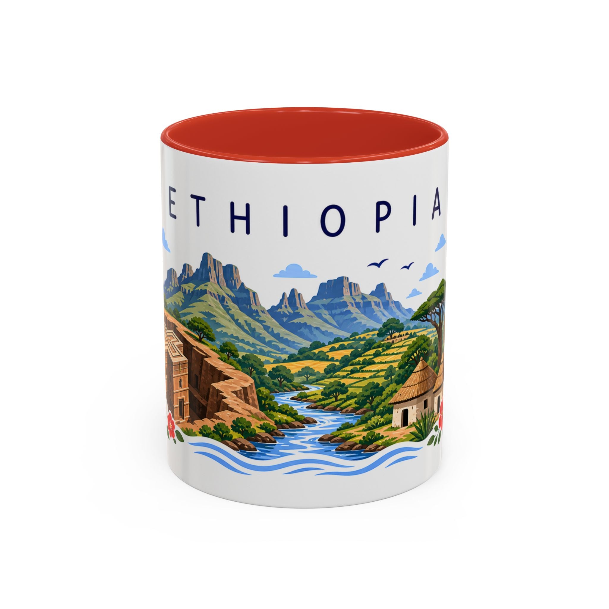Ethiopia Coffee Mug | Travel Souvenir Accent Mug | Place Gift Ceramic Cup 11oz 15oz