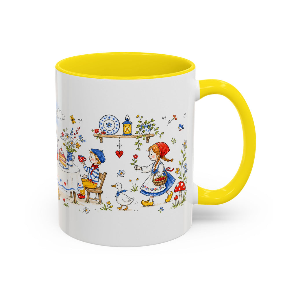 Storybook Cottage Breakfast Mug | Hand Painted Fairy Tale Accent Coffee Mug
