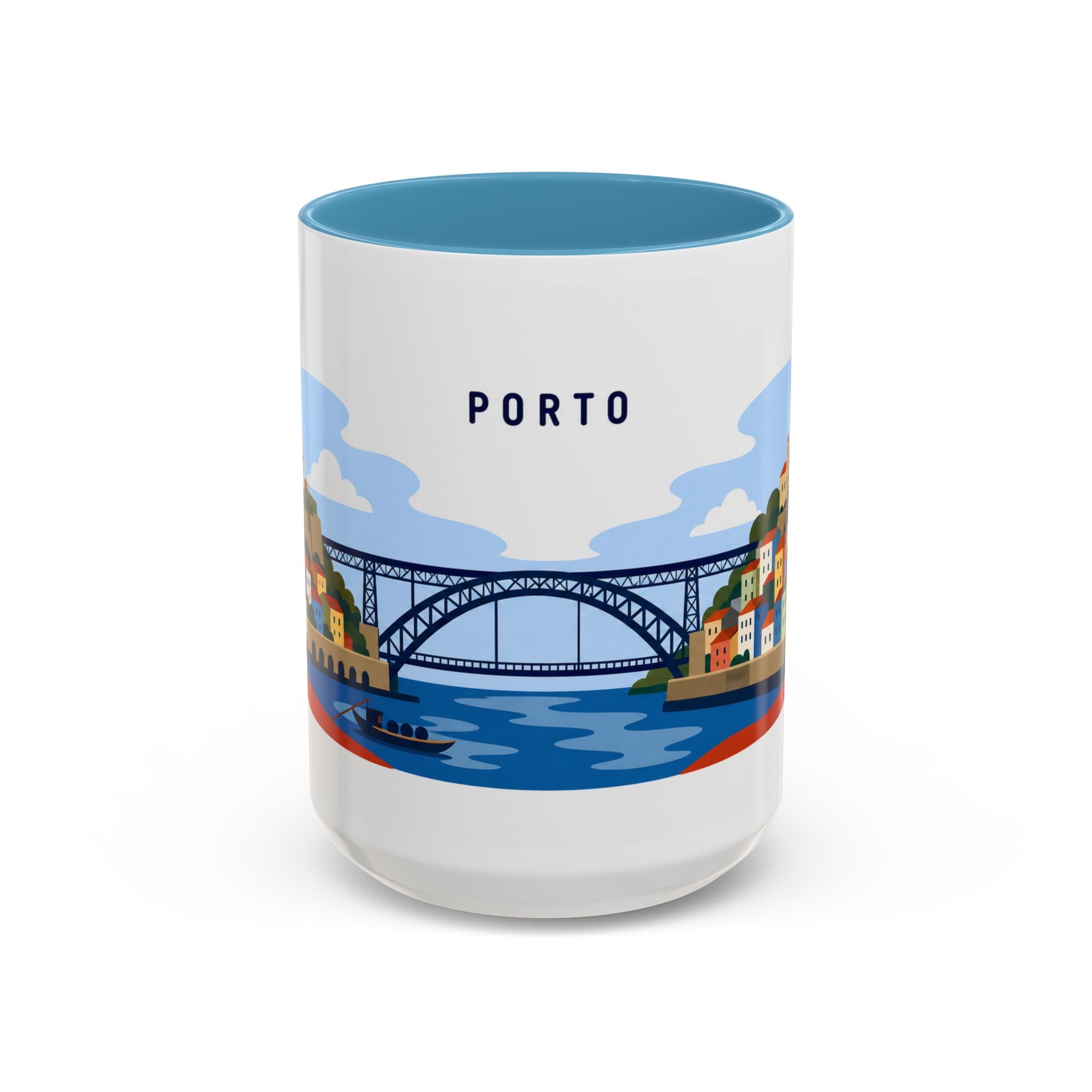 Porto Coffee Mug | Travel Destination Souvenir Gift | Accent Color Ceramic 11oz 15oz