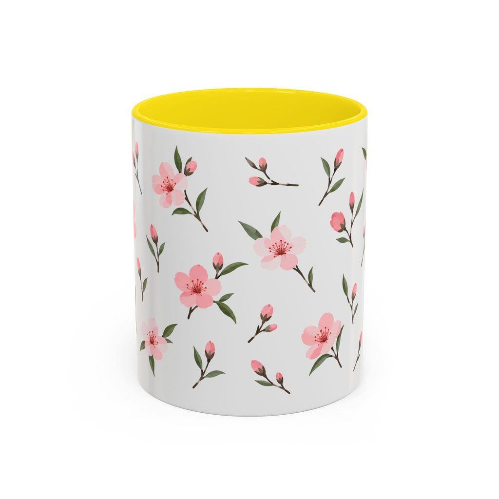 Delaware Peach Blossom Mug, State Flower Floral Coffee Cup, 11oz Botanical Gift