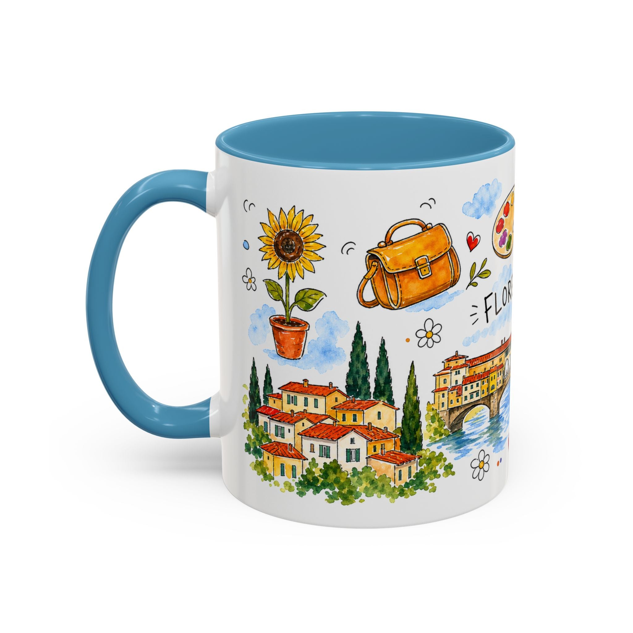 Florence Travel Mug | European City Souvenir Accent Coffee Mug | 11oz 15oz Ceramic Cup