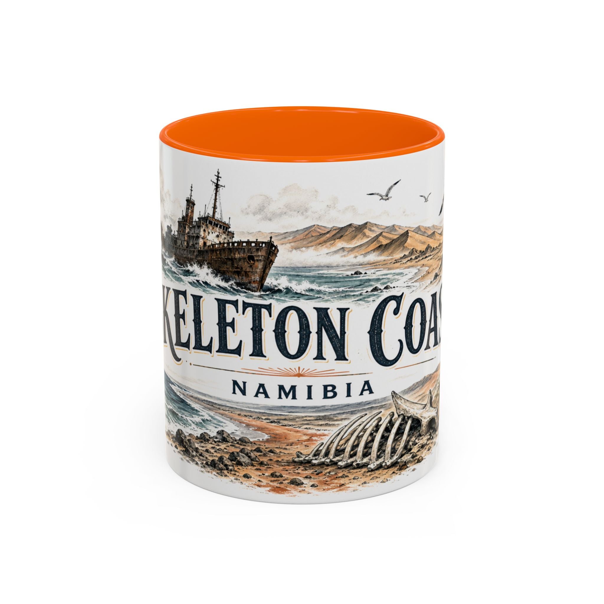Skeleton Coast Mug, Namibia Travel Souvenir, Bucket List Gift, Accent Ceramic Coffee Mug 11oz 15oz