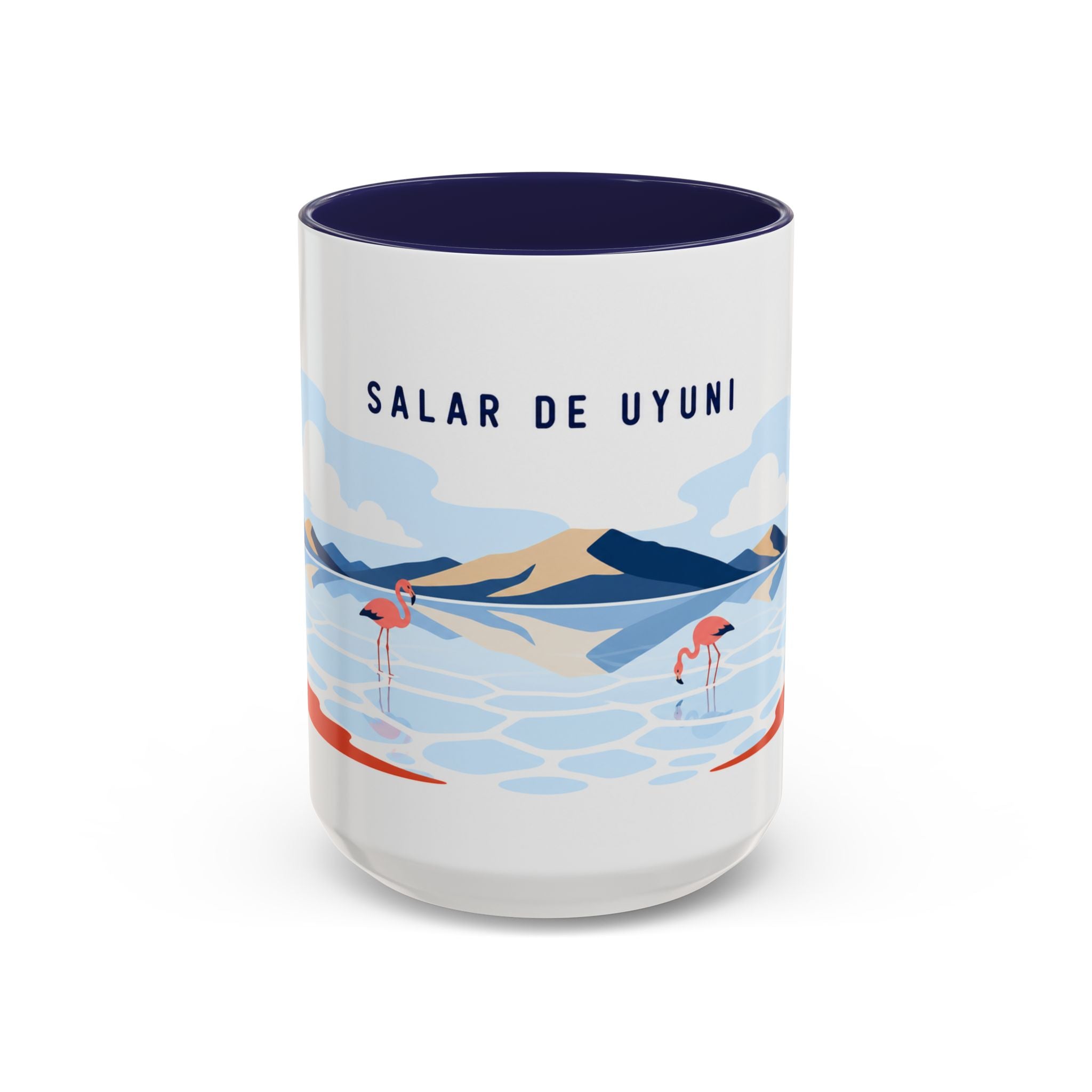 Salar de Uyuni Coffee Mug | Travel Destination Souvenir Gift | Accent Color Ceramic 11oz 15oz