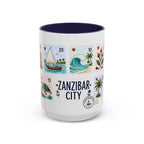 Zanzibar City Coffee Mug | Postage Stamp Collage Mug | Travel Souvenir Accent Cup 11oz 15oz