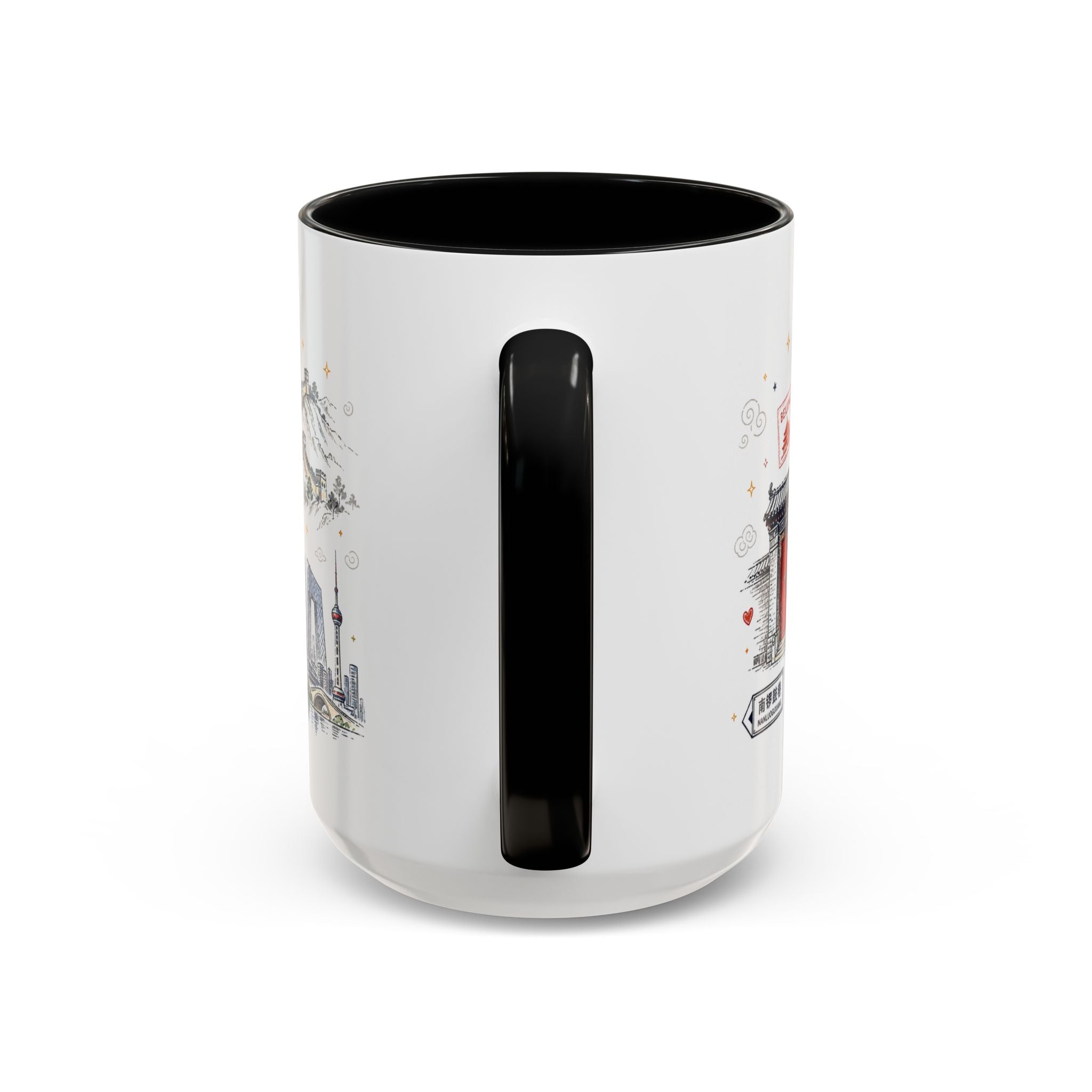 Beijing Coffee Mug | China Souvenir Travel Gift | Accent Color Ceramic 11oz 15oz