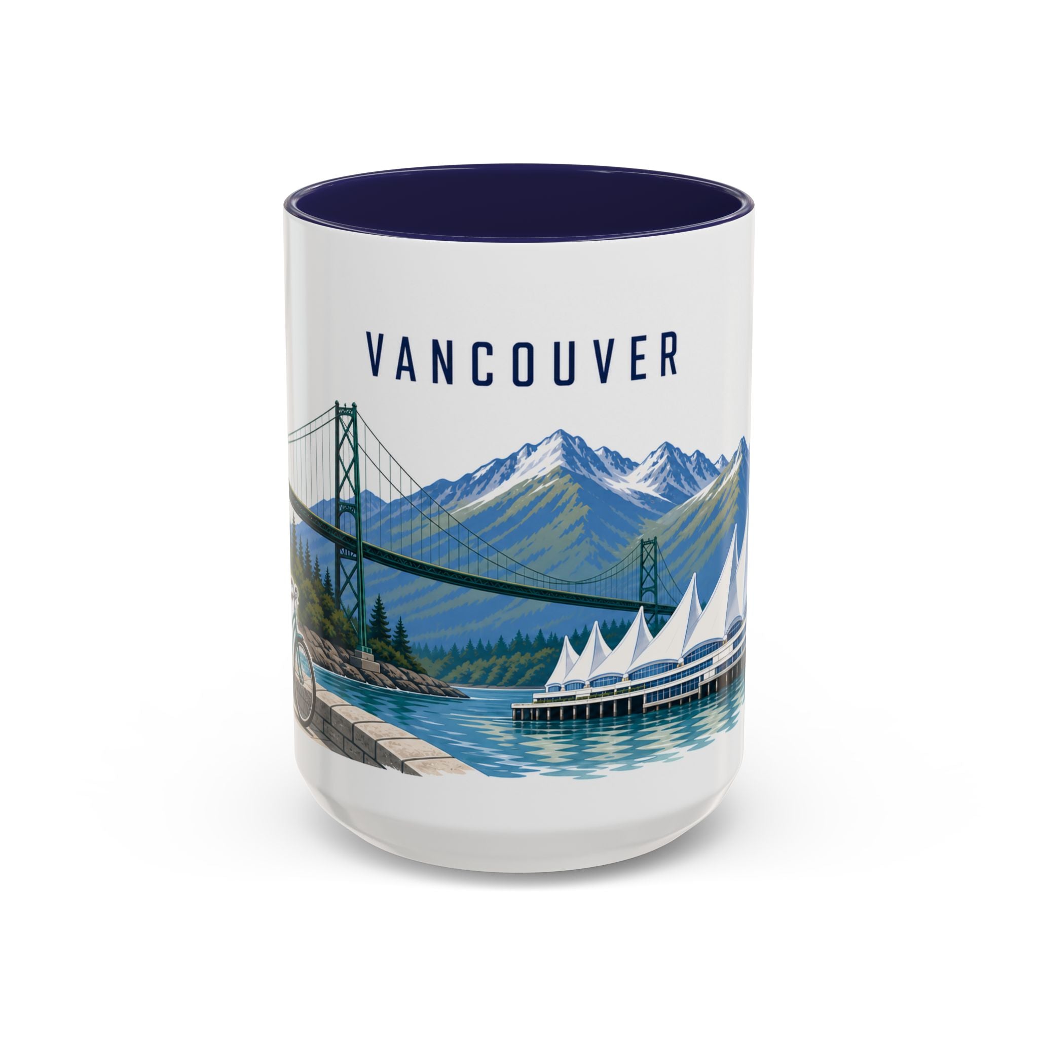 Vancouver Coffee Mug | Canada Travel Souvenir | Porcelain Decal City Gift | 11oz 15oz Accent Mug