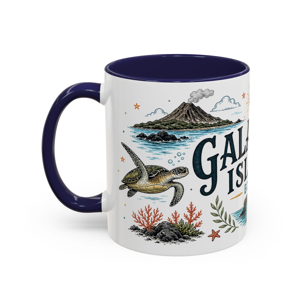 Galapagos Islands Coffee Mug | Travel Destination Souvenir Gift | Accent Color Ceramic 11oz 15oz